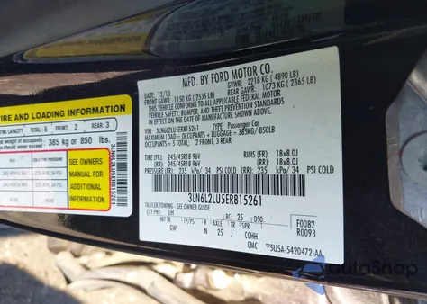 2014 Lincoln Mkz Hybrid из США, поврежденный, VIN 3LN6L2LU5ER815261